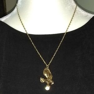 20" Long Costume Necklace with Eagle